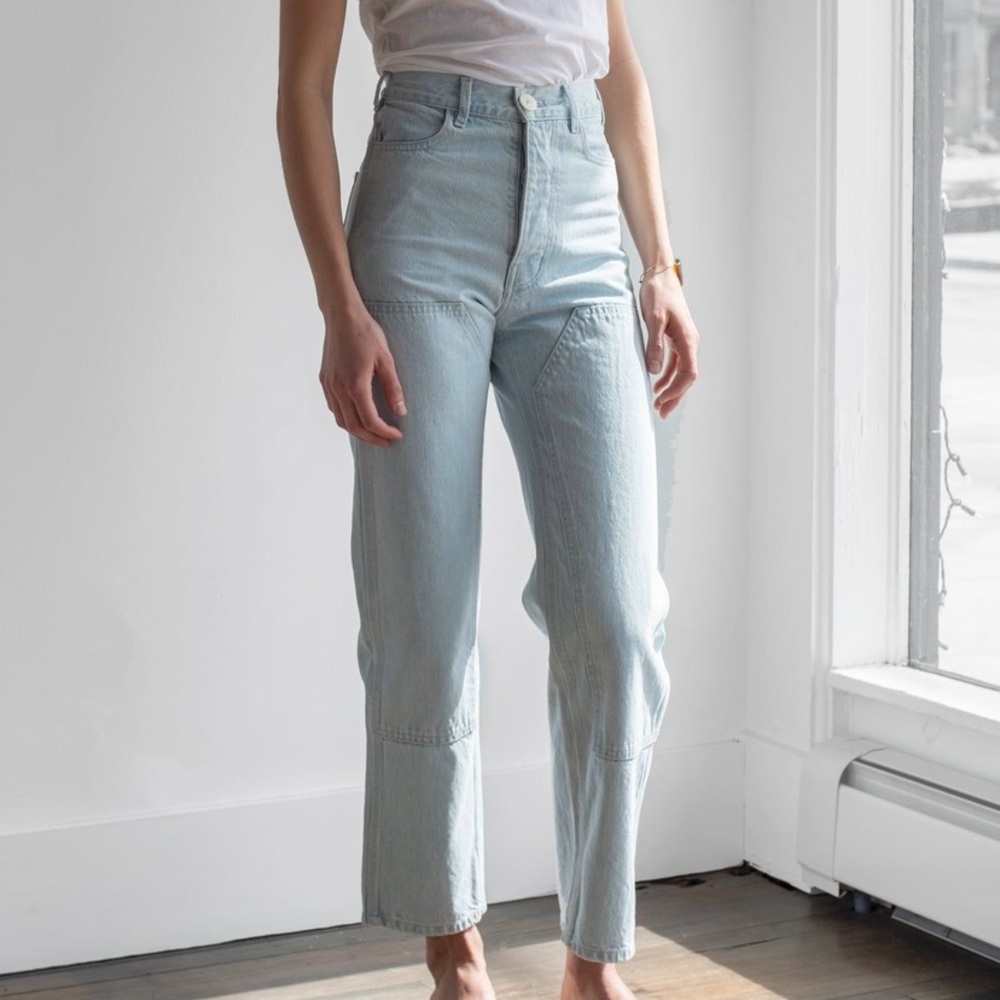 Jesse Kamm patchfront handy pants pale blue